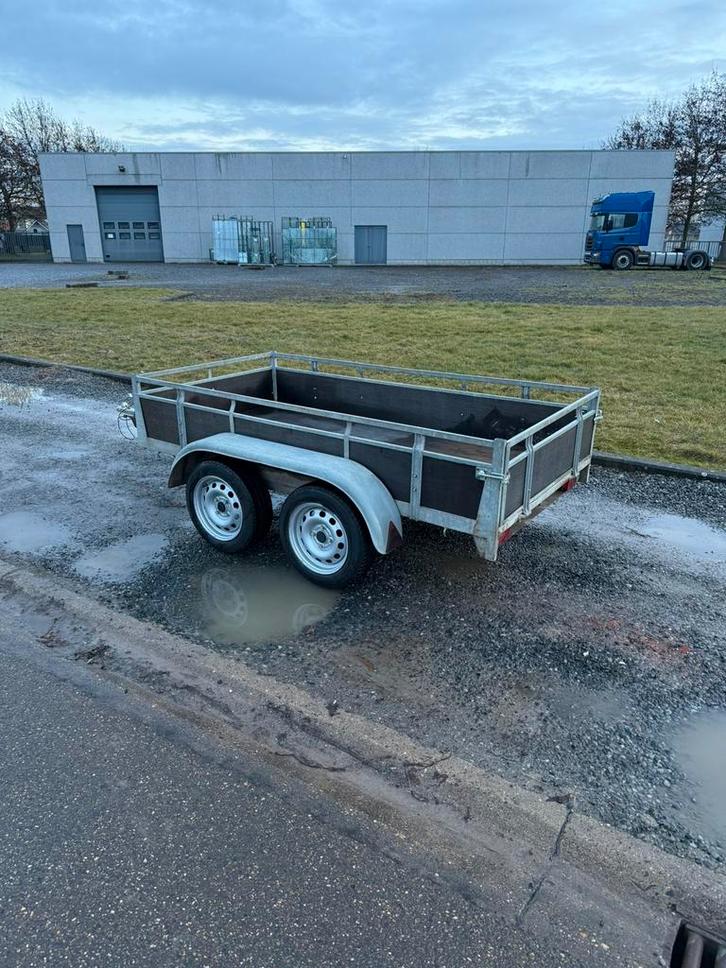 Dubbelas aanhangwagen 253cm x 127cm, Autos : Divers, Remorques, Utilisé, Enlèvement