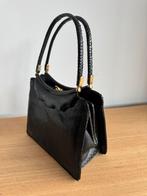 Vintage slangenleren zwarte handtas jaren 60, Antiek en Kunst, Ophalen