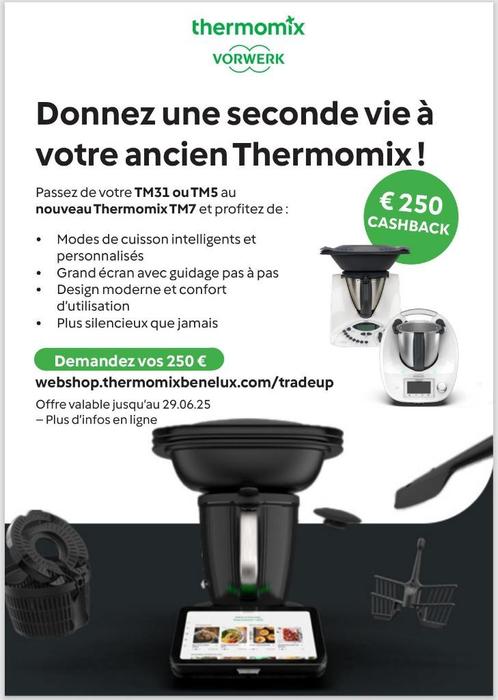 Vous avez un TM31 ou TM5? Gagnez 250 € sur l'achat d'un TM7, Elektronische apparatuur, Keukenmixers, Nieuw, 2 tot 3 liter, 3 snelheden of meer