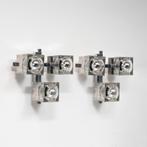 Paire d'appliques Gaetano Sciolari / Verre & chrome, Antiquités & Art, Enlèvement ou Envoi