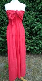 mooi lang kleedje rood katoen strapless / halter TU, Vêtements | Femmes, Taille 38/40 (M), Porté, Rouge, Sous le genou