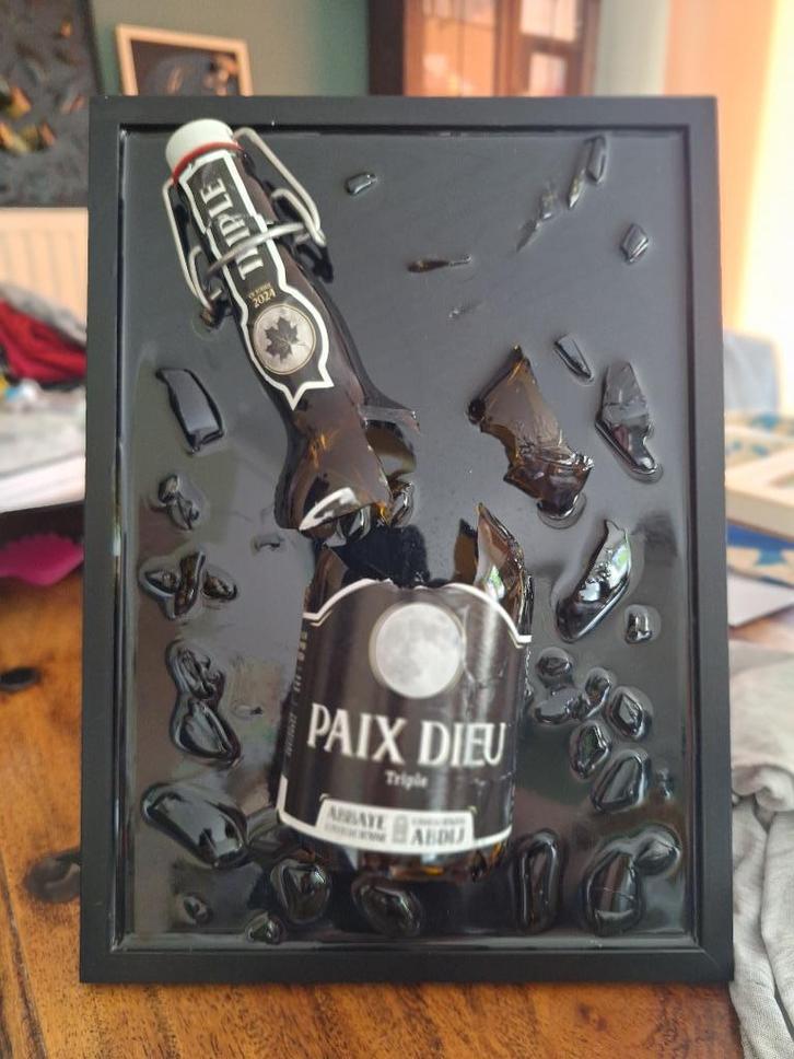 epoxy bottle art Paix Dieu, Antiek en Kunst, Kunst | Schilderijen | Modern, Ophalen of Verzenden