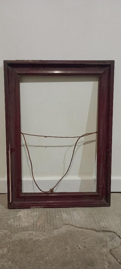 Antieke lijst, klassiek gegoten, met touw, 41x57/30x46, c14, Huis en Inrichting, Woonaccessoires | Lijsten, Gebruikt, Hout, Ophalen