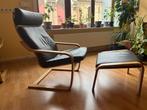 IKEA schommelstoel met voetbankje, Huis en Inrichting, Fauteuils, Ophalen, Gebruikt, Minder dan 75 cm, Hout