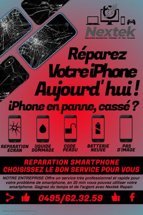 Réparation iPhone 7 8 PLUS X XS XR 11 12 13 14 15 PRO MAX SE, Télécoms, Téléphonie mobile | Apple iPhone, Neuf, 512 GB, Sans simlock