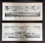 twee ingelijste duitse panoramaprenten, Enlèvement