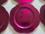 Set de 12 Sous-assiettes rose foncé, Ophalen, Overige materialen, Gebruikt, Bord(en)