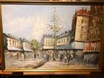 SCHILDERIJ PARIJS  STRAAT, Antiek en Kunst, Ophalen of Verzenden