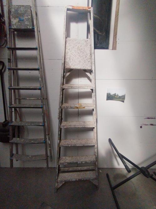Stevige aluminium trapladder van 180 cm, Doe-het-zelf en Bouw, Ladders en Trappen, Gebruikt, Ophalen