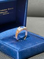 18 karaat gouden ring met natuurlijke diamant en tanzaniet!, Handtassen en Accessoires, 18 tot 19, Ophalen of Verzenden, Dame of Heer