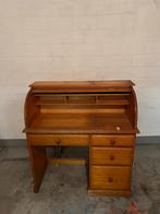 Bureau en bois authentique avec volet, Maison & Meubles, Enlèvement, Comme neuf