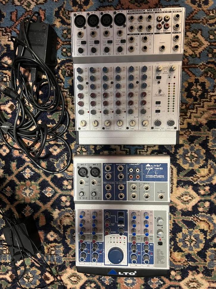 Behringer MX 802A + ALTO AMX 100 fx mengpaneel, Muziek en Instrumenten, Mengpanelen, Zo goed als nieuw, Ophalen of Verzenden