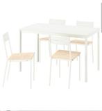 Tafel met 4 stoelen en kussens kleur zwart, Huis en Inrichting, Tafels | Eettafels, Ophalen of Verzenden, Zo goed als nieuw