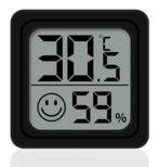 Thermometer Hygrometer met Comfortindicator - Zwart 44x44x11, Audio, Tv en Foto, Weerstations en Barometers, Ophalen of Verzenden