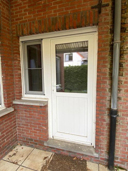 Pvc deur wit, Doe-het-zelf en Bouw, Deuren en Vliegenramen, Gebruikt, Buitendeur, 200 tot 215 cm, 80 tot 100 cm, Glas, Kunststof