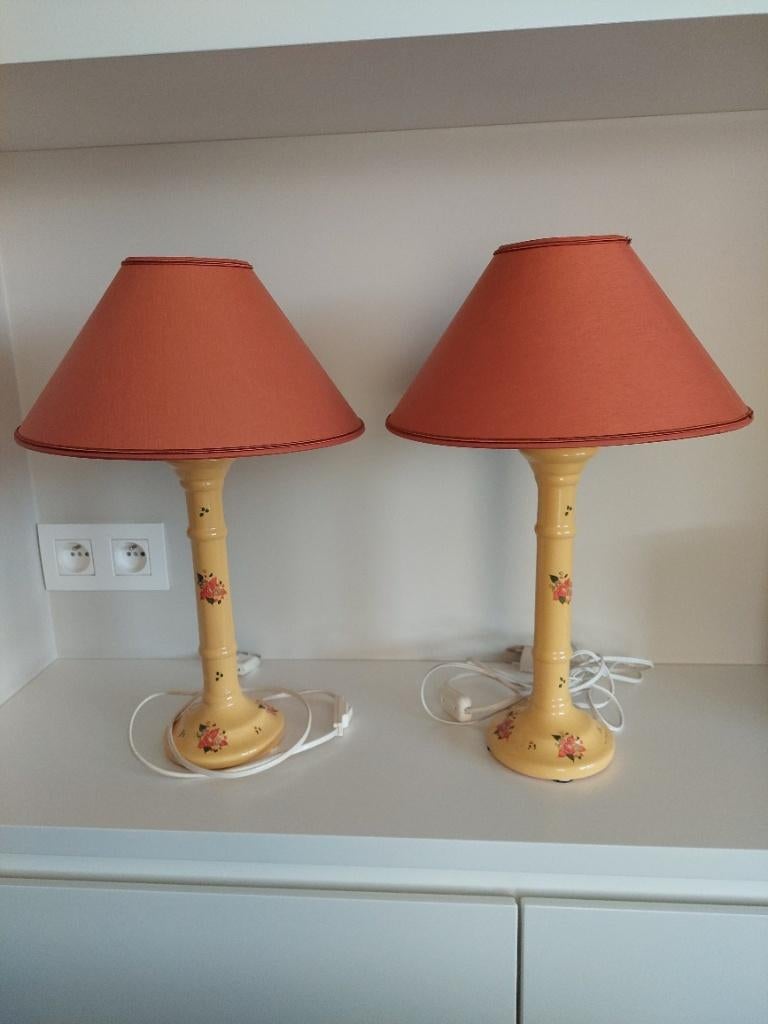 2 lampjes in landelijke stijl - Perfecte staat !, Maison & Meubles, Lampes | Lampes de table, Comme neuf, Moins de 50 cm, Enlèvement