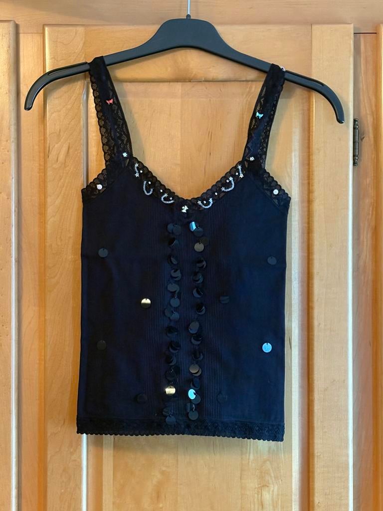 Zwart topje van Ashwi (34/36)., Kleding | Dames, Topjes, Zwart, Ophalen of Verzenden, Zo goed als nieuw, Zonder mouw