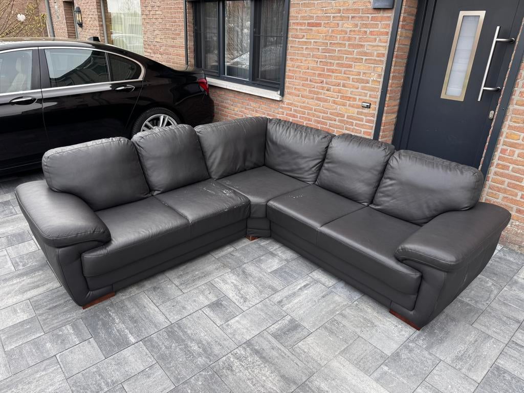 Lederen Hoekzetel te koop, Ophalen, Gebruikt, Leer