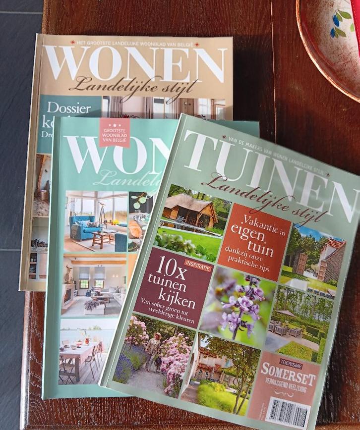 3 magazines WONEN OF LANDELIJK WONEN OF TUINEN, Boeken, Wonen en Tuinieren, Zo goed als nieuw, Ophalen