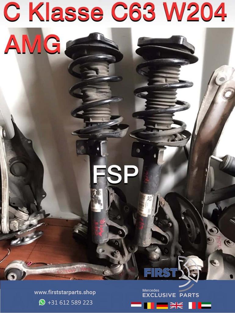 W204 C63 AMG veerpoot compleet Mercedes C Klasse schokbreker, Utilisé, -, -, Enlèvement ou Envoi