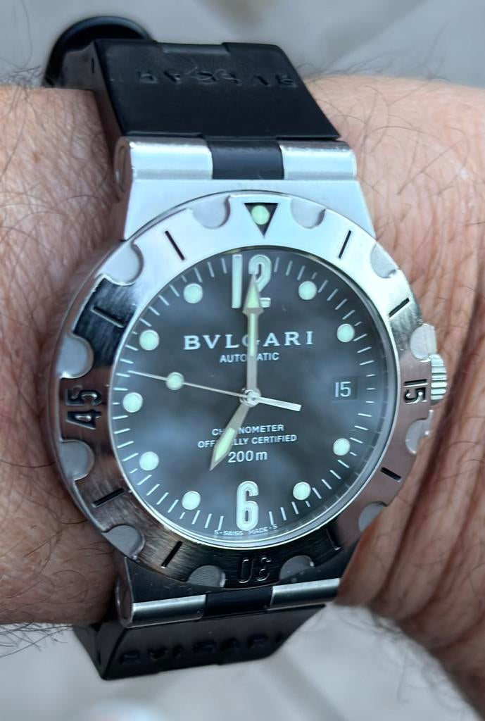 BULGARI DIAGONO SD 38S 38mm AUTOMAAT, Ophalen, Zo goed als nieuw
