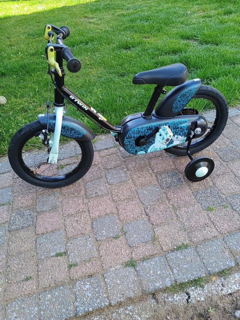 12 inch fietsje met duwstok, Ophalen, Zijwieltjes, Gebruikt, Minder dan 16 inch