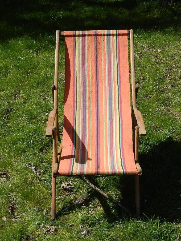 Chaise longue – Transat. Vintage, Enlèvement, Utilisé, Bois, Pliant