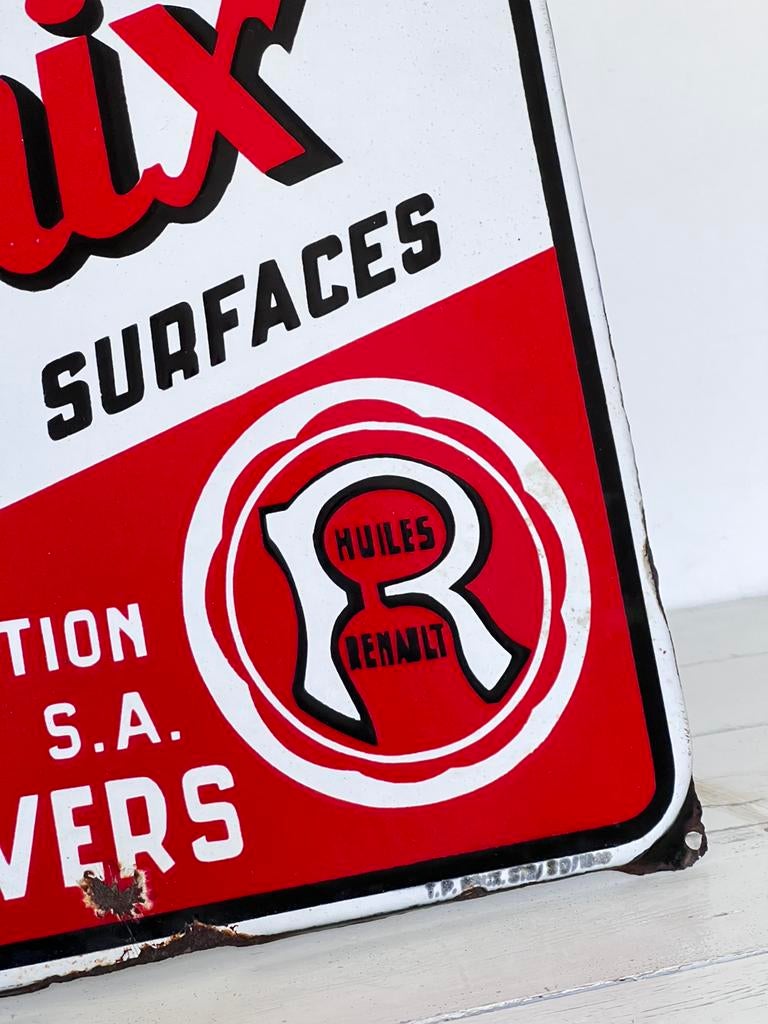 Graphomix emaille plaat Huiles Renault Merxem Anvers, Antiek en Kunst, Antiek | Email, Ophalen of Verzenden