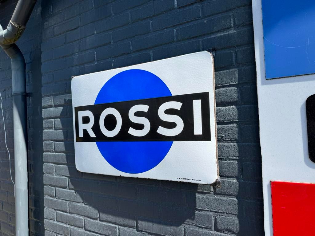 ROSSI emaille reclamebord, Ophalen of Verzenden, Gebruikt, Reclamebord