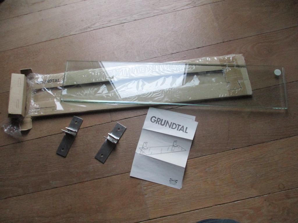 Glazen wandrek muurrek muurschap glazen legplank grundtal, Ophalen of Verzenden, Nieuw