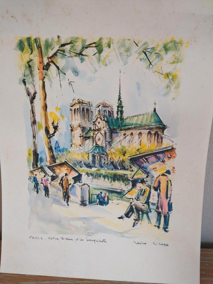 Lithografie van Marius GIRARD, Antiek en Kunst, Kunst | Litho's en Zeefdrukken, Ophalen of Verzenden