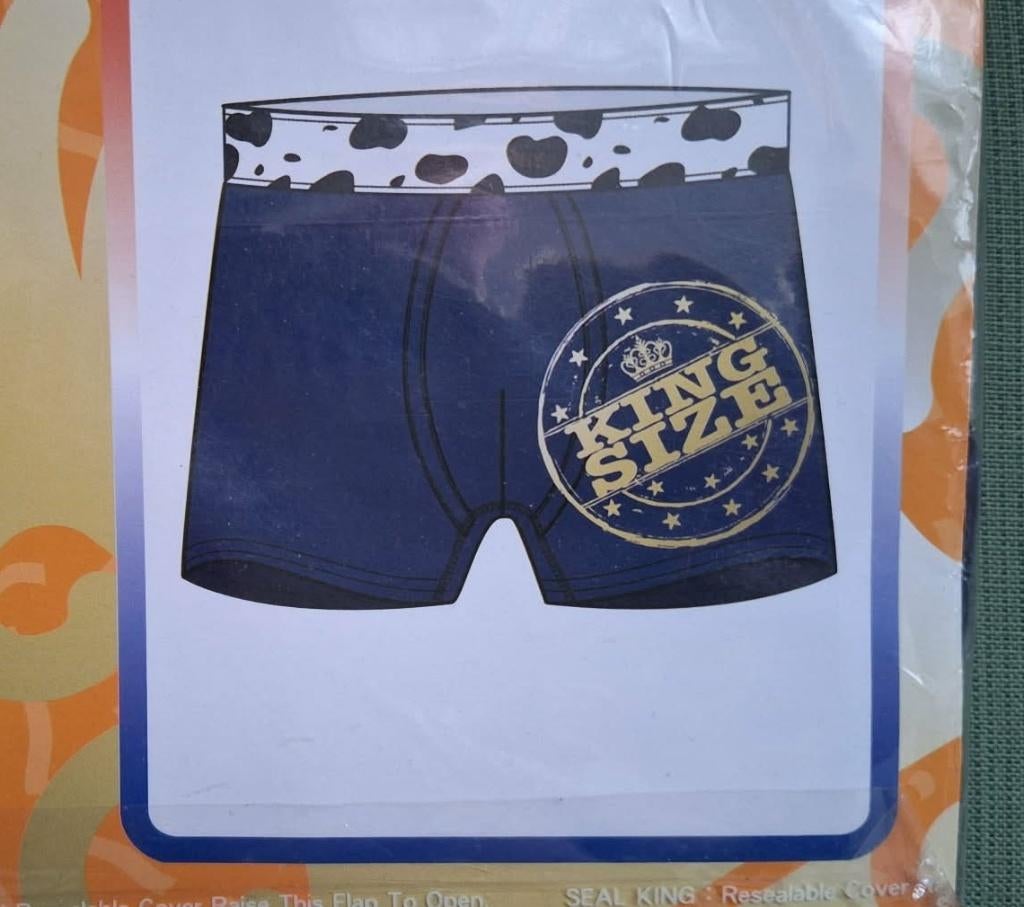 Te koop nieuwe blauwe boxer met print King Size (maat: XL)., Ophalen of Verzenden, Blauw, Ja, Ik Willem!, Boxer