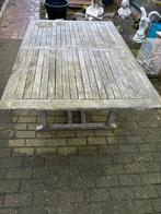 Teaktafel en 6 rotan stoelen, Enlèvement, Comme neuf