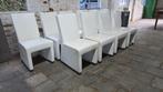 10 lederen stoelen op wieltjes, Enlèvement, Blanc, Cuir, Cinq, Six Chaises ou plus