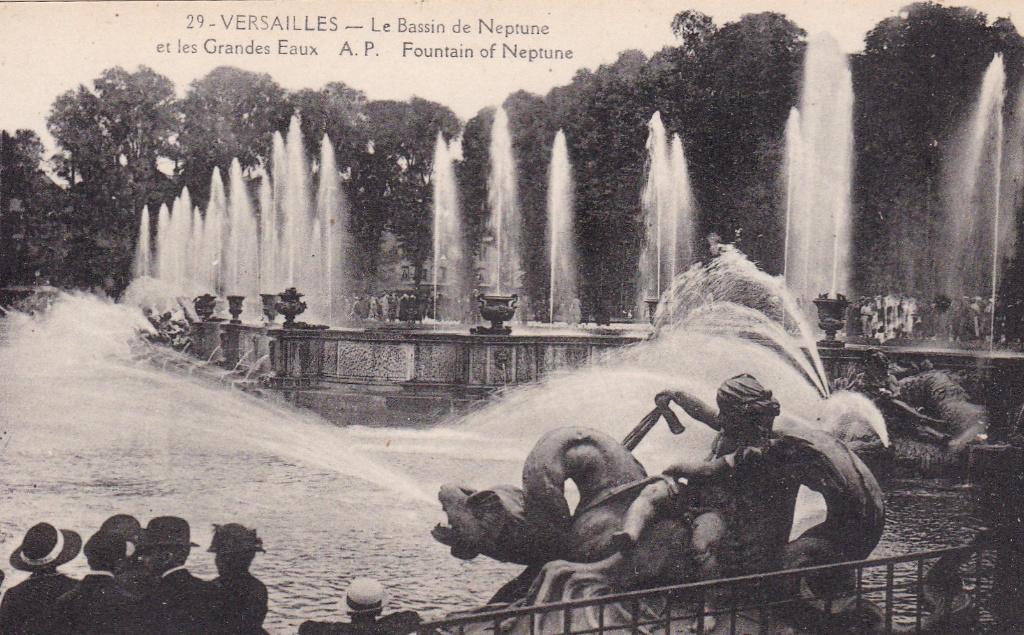 Lot CP Versailles animée : Bassin Neptune Grandes Eaux, Enlèvement ou Envoi