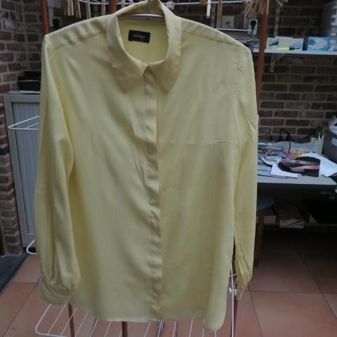 Blouse geel zijde mix Ottod'Ame mt 42-44 , Kleding | Dames, Blouses en Tunieken, Zo goed als nieuw, Maat 42/44 (L), Geel, Ophalen of Verzenden