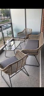 Salon de jardin 4 personnes style rotin, Jardin & Terrasse, Enlèvement, Comme neuf, Rotin, 2 places