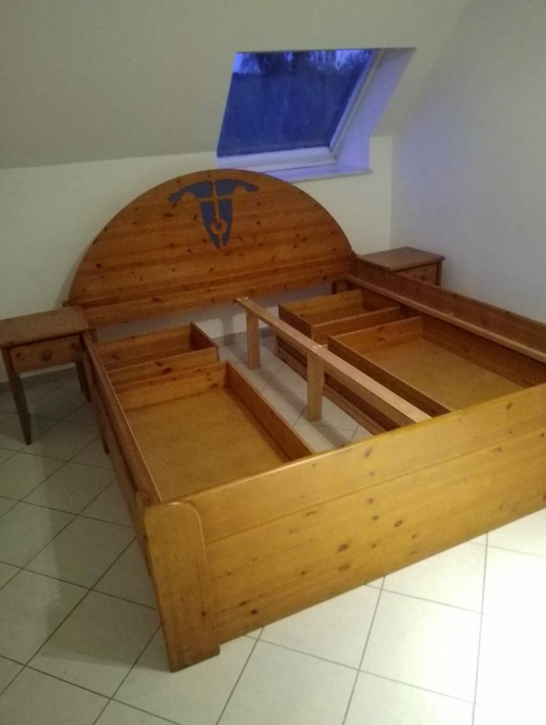 Lit à vendre, Enlèvement, Utilisé, Deux personnes, Bois