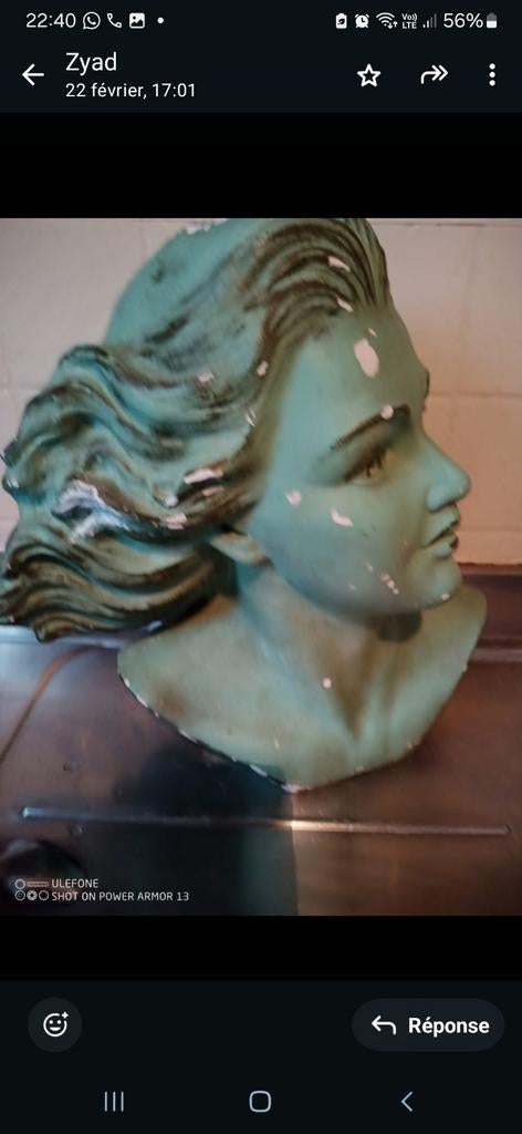 Buste décoratif ancien – style art déco / vintage, Antiquités & Art, Antiquités | Accessoires de maison, Enlèvement