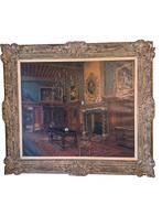 Grand tableau intérieur flamand signé Paule Bisman, Antiquités & Art, Enlèvement