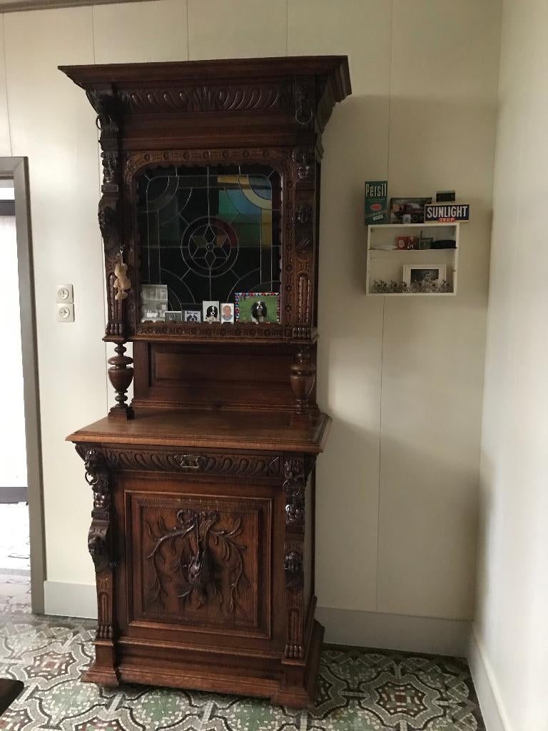 kast, antiek, eik, Antiquités & Art, Antiquités | Meubles | Armoires, Enlèvement