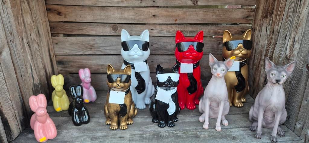 Polyester poezen  beelden, Enlèvement, Neuf, Synthétique, Animal