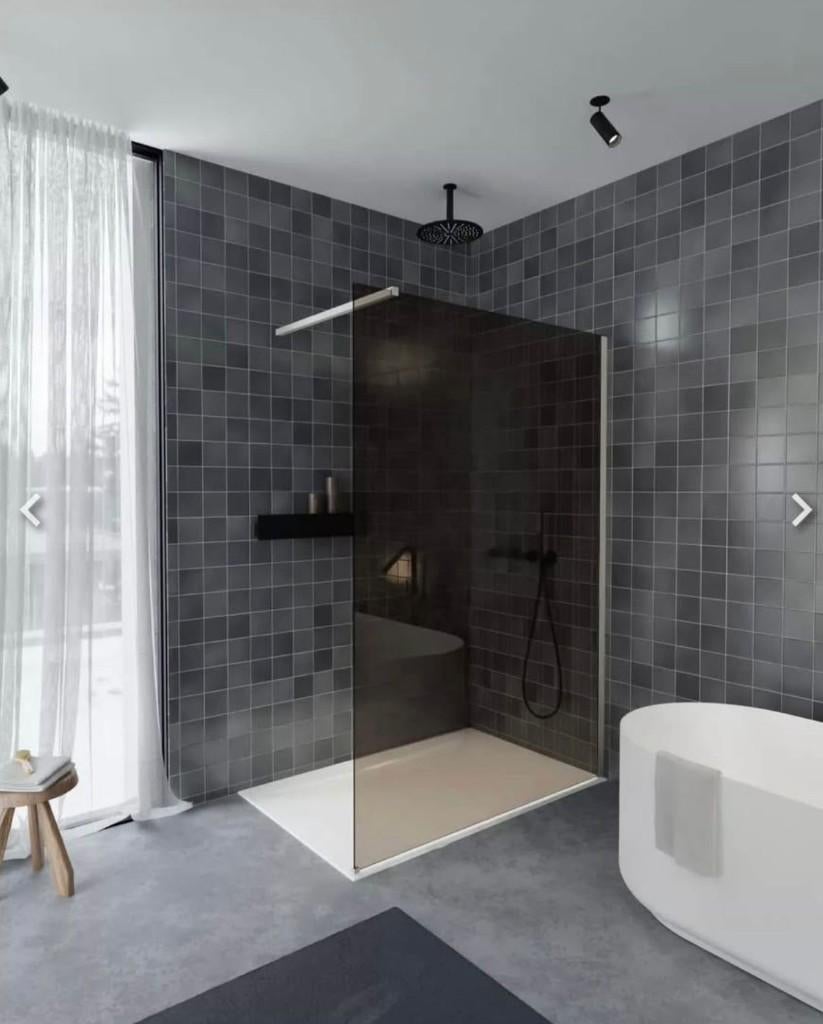 Panneau de douche en verre gris Balmani -Neuf, 156x200 cm, Enlèvement, Neuf, Avec douche