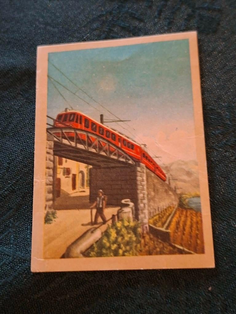 Prentje/Chromo : Moderne elektrische trein/Chocolade Jacques, Verzamelen, 1960 tot 1980, Gebruikt, Ophalen of Verzenden, Prent