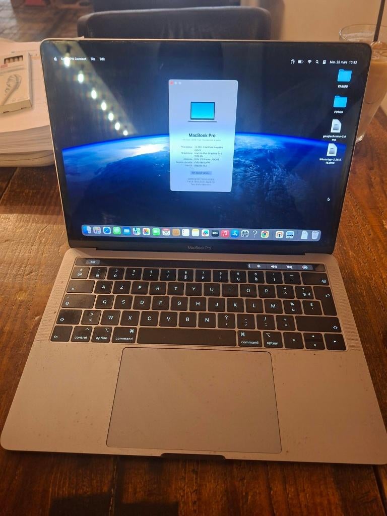 MacBook Pro 13” (2019) – Très bon état – Garantie 11 mois, Enlèvement ou Envoi, Utilisé, 13 pouces, MacBook