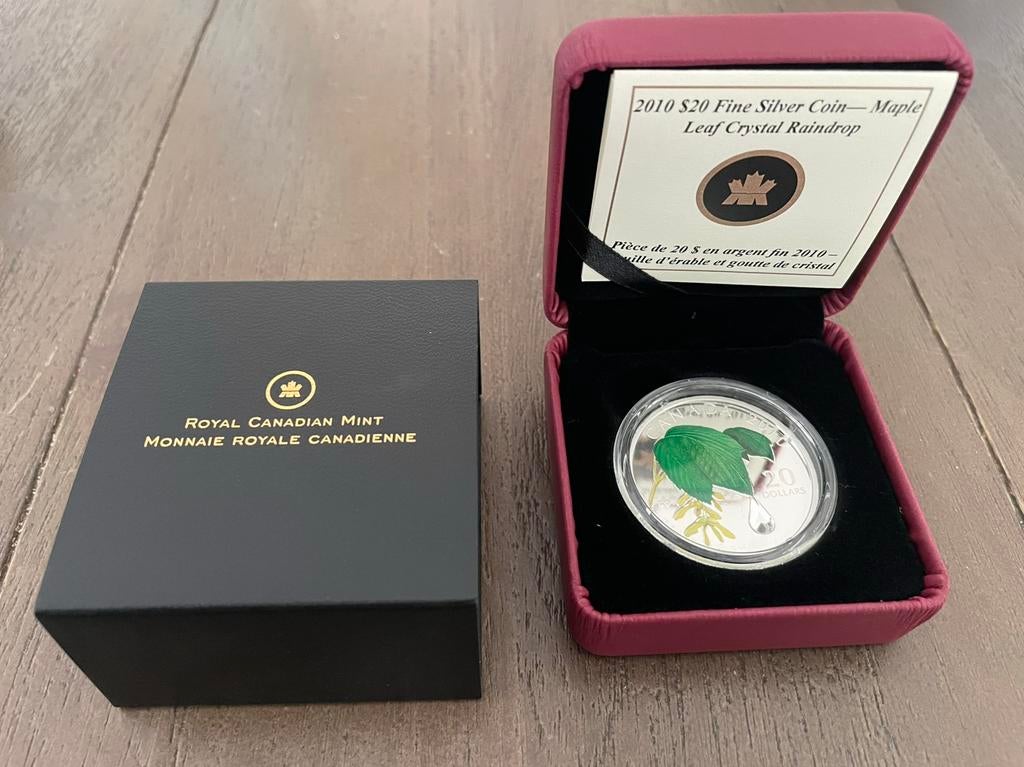 1 oz zilver - Canada 2010 Maple Leaf with Teardrop, Postzegels en Munten, Ophalen of Verzenden, Zilver