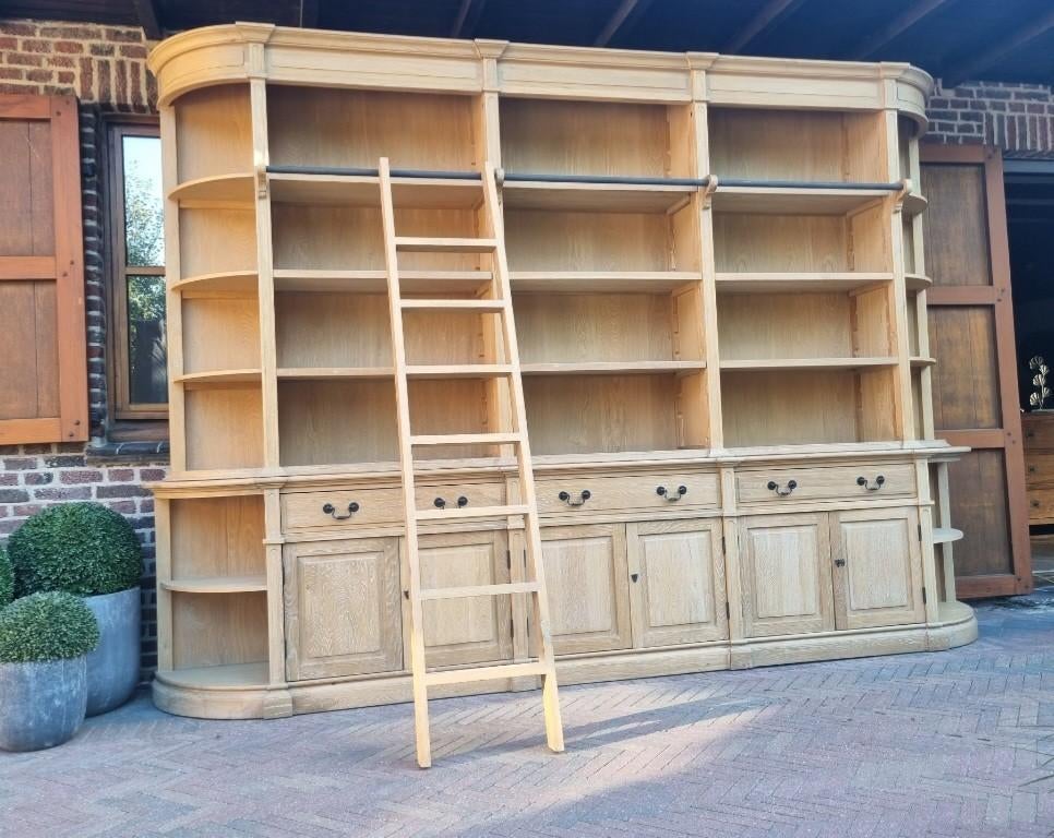 Eiken boekenkast/bibliotheekkast 360 cm GRATIS LEVERING, Huis en Inrichting, Kasten | Boekenkasten, Zo goed als nieuw, 200 cm of meer