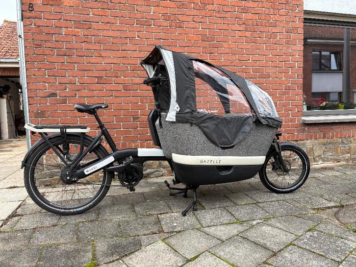 Bakfiets Gazelle Makki, Fietsen en Brommers, Fietsen | Bakfietsen, Gebruikt, Gazelle, 3 kinderen, Elektrisch, Ophalen