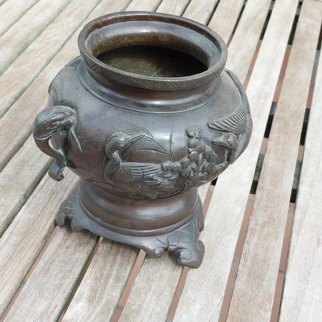 vase japonais ancien en bronze, Enlèvement, Bronze