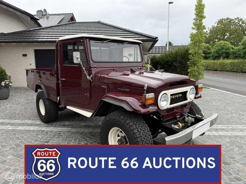 Toyota Land Cruiser FJ45 Pick-Up | 1975 | Route 66 Auctions, Auto's, Zwart, Bedrijf, Handgeschakeld, Overige carrosserie